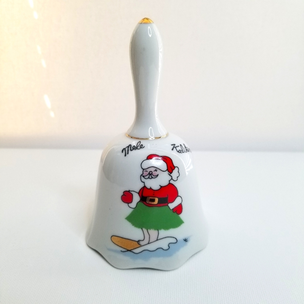 Hawaiian‎ Santa Christmas Bell 5"